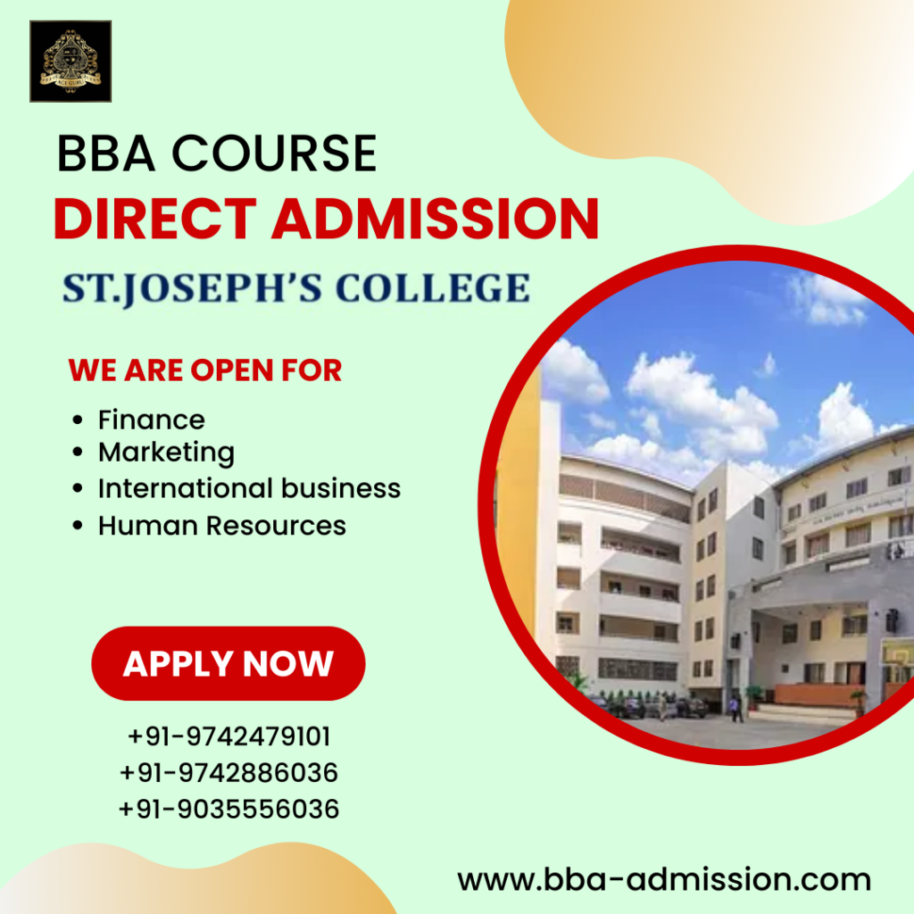 St. Joseph College BBA Admission 2025 via Management Quota.