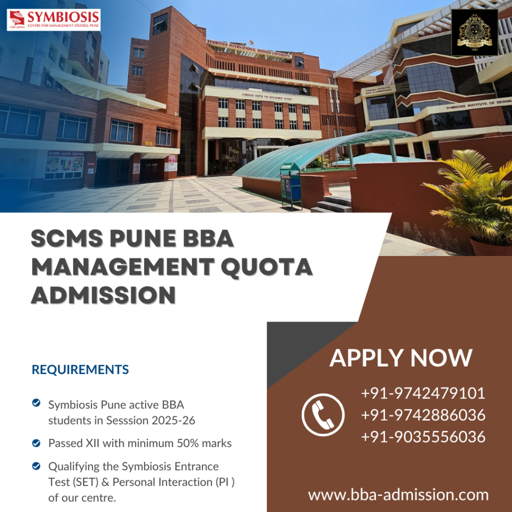 SCMS PUNE BBA DIRECT ADMISSION IN 2025-26 BATCH.