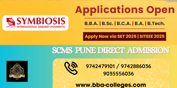 SCMS Pune Direct Admission in 2025-26 BBA Batch.